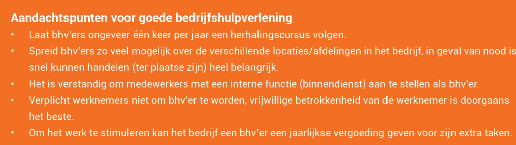 BHV aandachtspunten